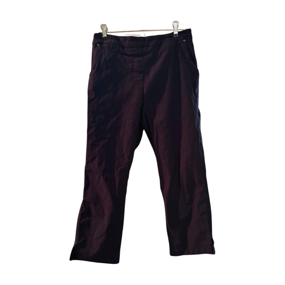 Tribal Cropped Navy Pants with Functional Pockets